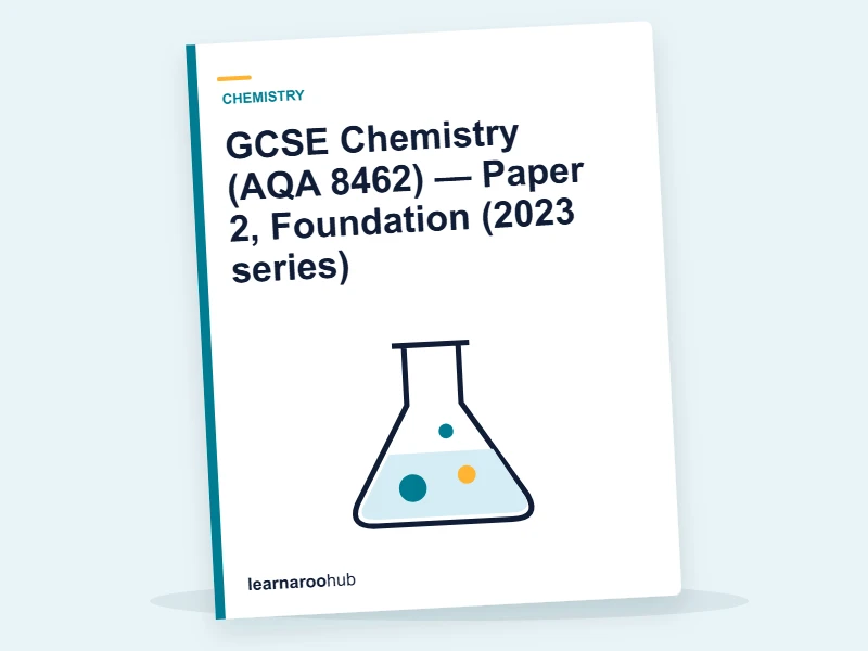 GCSE Chemistry (AQA 8462) — Paper 2, Foundation (2023 series) — mock practice paper cover