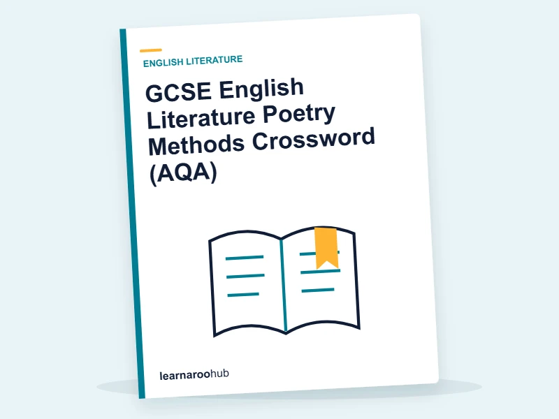GCSE English Literature Poetry Methods Crossword (AQA) — printable / pdf cover