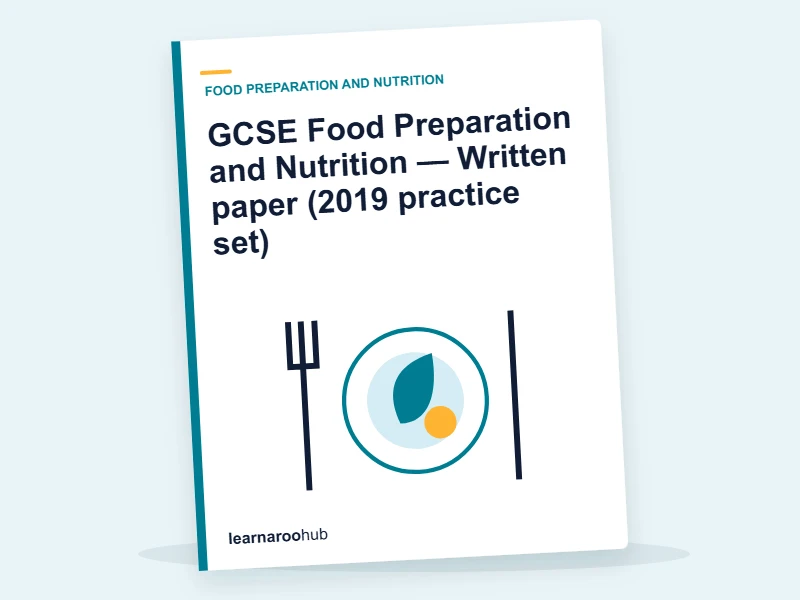 GCSE Food Preparation and Nutrition — Written paper (2019 practice set) — mock practice paper cover