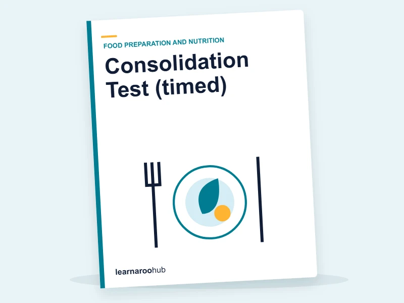 GCSE Food Preparation & Nutrition — Gated Series — Module 7: Consolidation Test (timed) — quiz cover