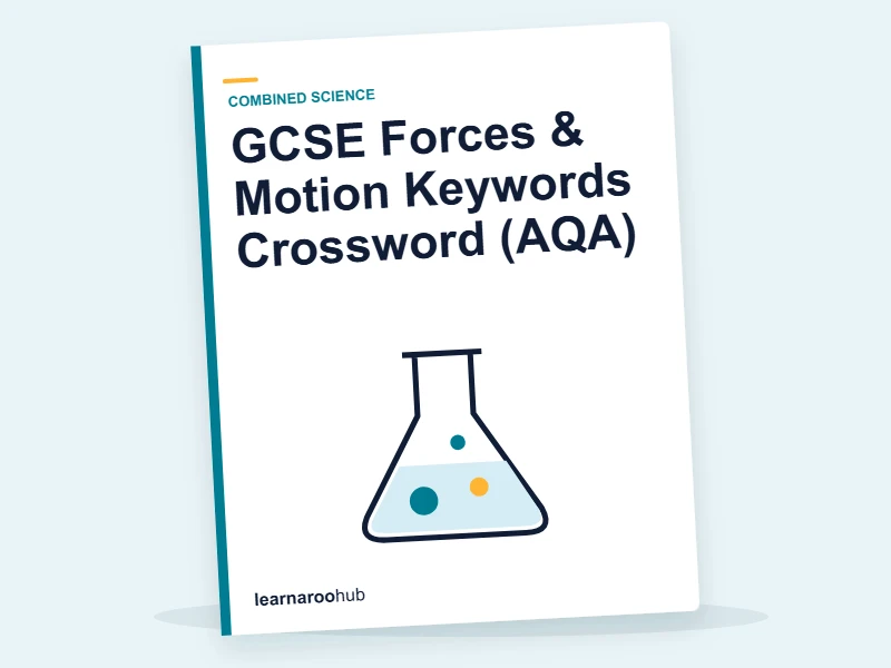 GCSE Forces & Motion Keywords Crossword (AQA) — printable / pdf cover