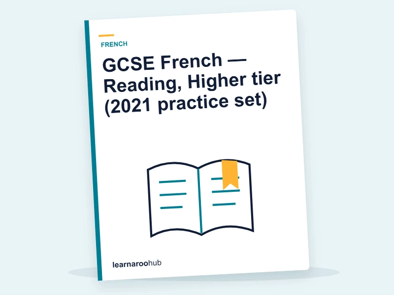 GCSE French — Reading, Higher tier (2021 practice set) — mock practice paper cover