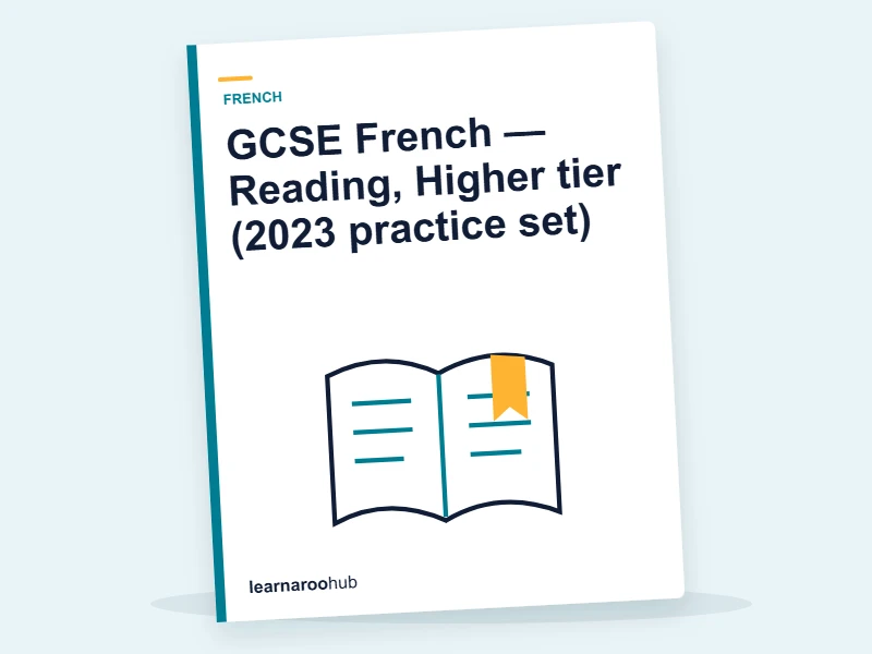 GCSE French — Reading, Higher tier (2023 practice set) — mock practice paper cover