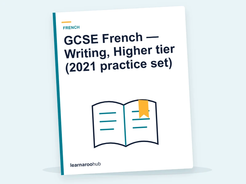 GCSE French — Writing, Higher tier (2021 practice set) — mock practice paper cover