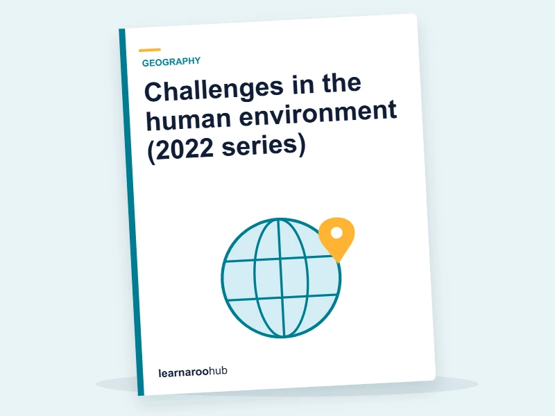 GCSE Geography (AQA 8035) — Paper 2: Challenges in the human environment (2022 series) — mock practice paper cover