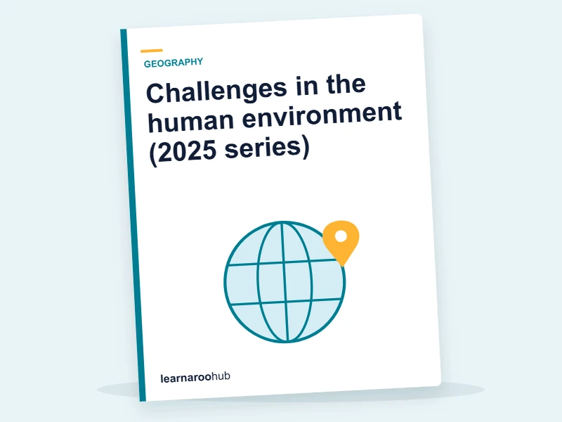 GCSE Geography (AQA 8035) — Paper 2: Challenges in the human environment (2025 series) — mock practice paper cover