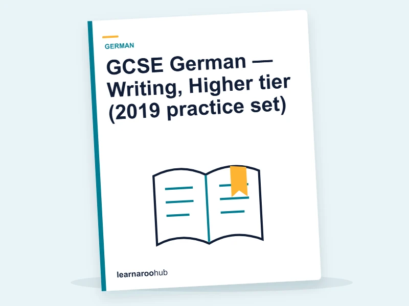 GCSE German — Writing, Higher tier (2019 practice set) — mock practice paper cover