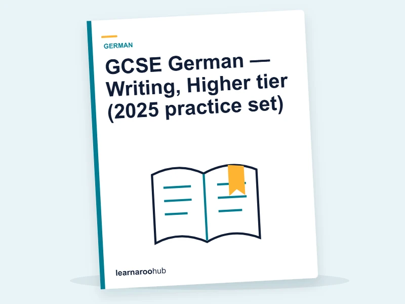 GCSE German — Writing, Higher tier (2025 practice set) — mock practice paper cover