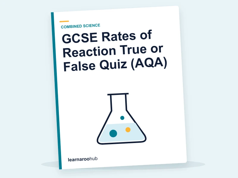GCSE Rates of Reaction True or False Quiz (AQA) — printable / pdf cover