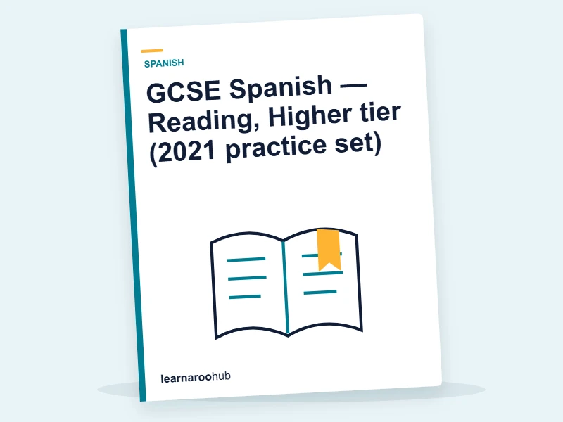 GCSE Spanish — Reading, Higher tier (2021 practice set) — mock practice paper cover