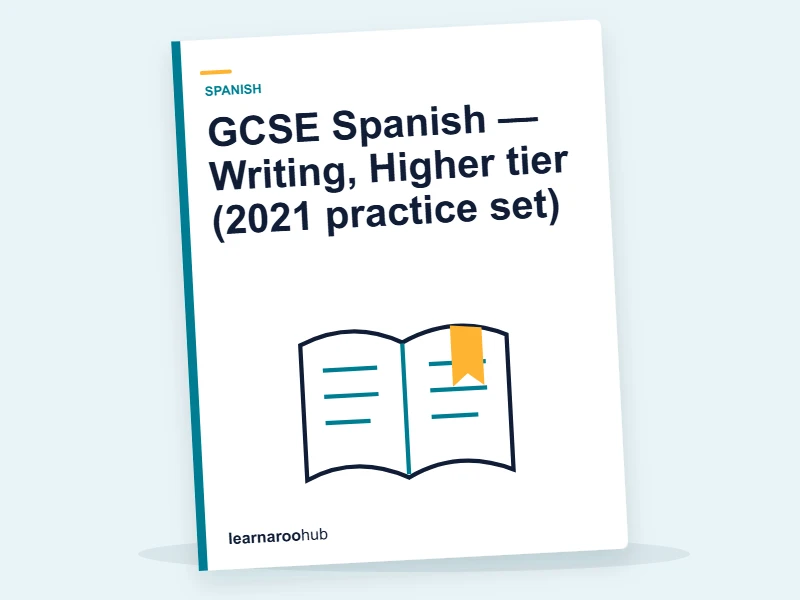 GCSE Spanish — Writing, Higher tier (2021 practice set) — mock practice paper cover