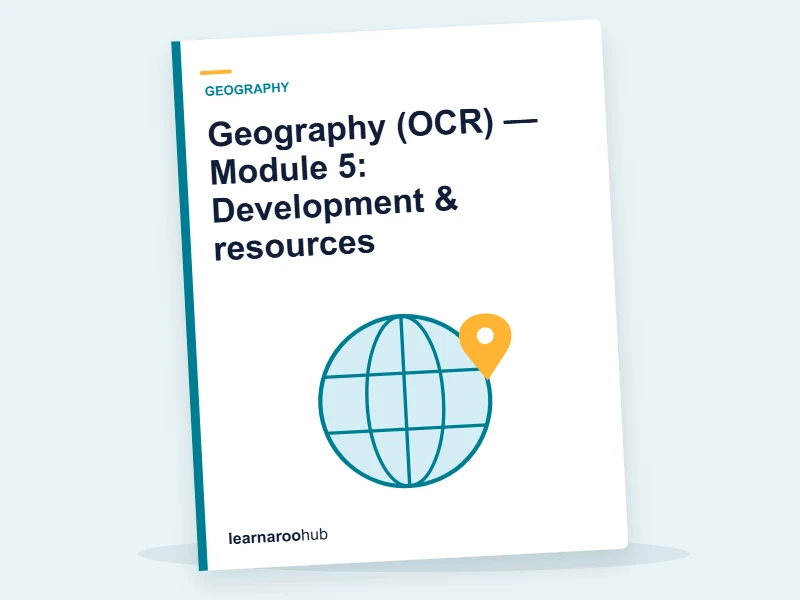 Geography (OCR) — Module 5: Development & resources — e-learning module cover