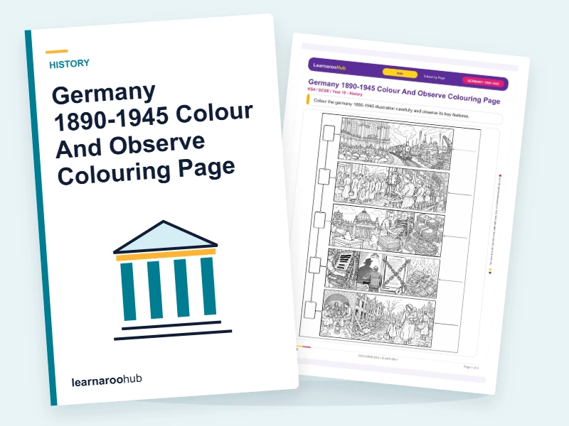 Germany 1890-1945 Colour And Observe Colouring Page — colouring sheets cover