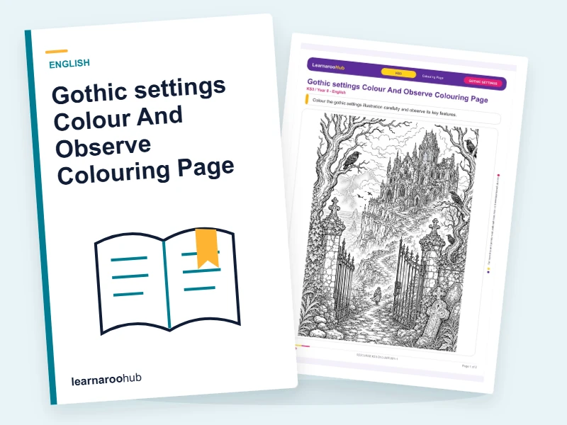 Gothic settings Colour And Observe Colouring Page — colouring sheets cover