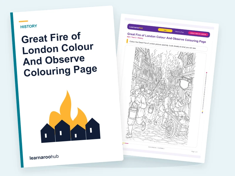 Great Fire of London Colour And Observe Colouring Page — colouring sheets cover