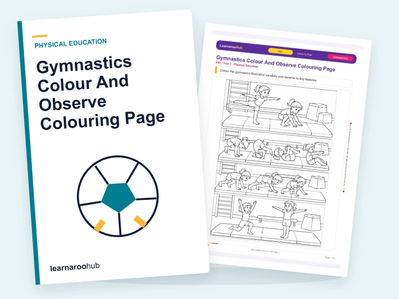 Gymnastics Colour And Observe Colouring Page — colouring sheets cover