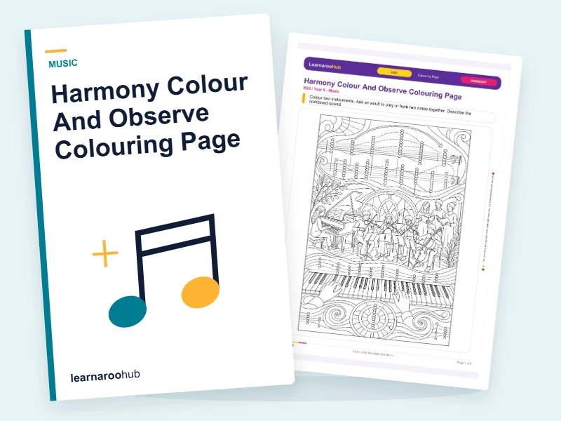 Harmony Colour And Observe Colouring Page — colouring sheets cover