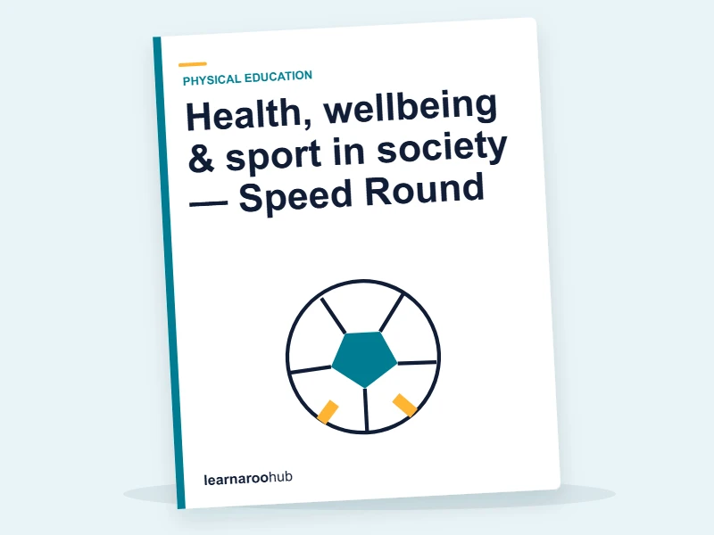 Health, wellbeing & sport in society — Speed Round — quiz cover