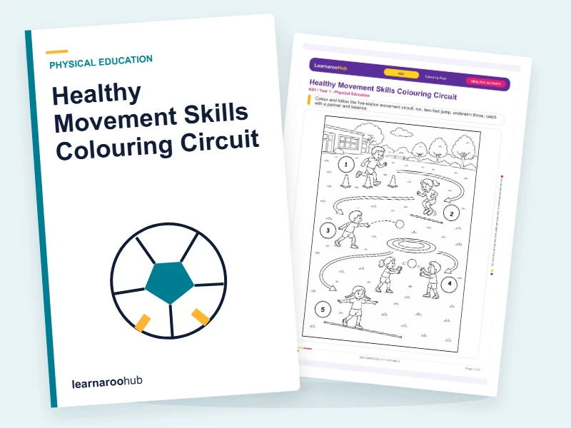 Healthy Movement Skills Colouring Circuit — colouring sheets cover