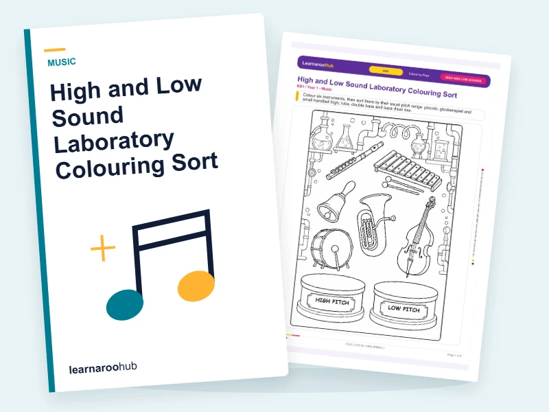 High and Low Sound Laboratory Colouring Sort — colouring sheets cover