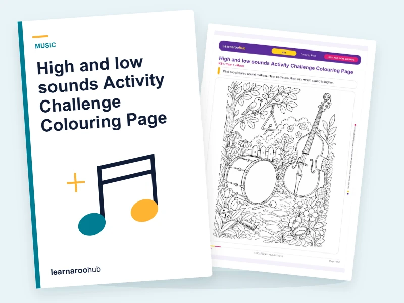 High and low sounds Activity Challenge Colouring Page — colouring sheets cover