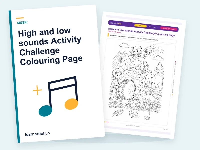 High and low sounds Activity Challenge Colouring Page — colouring sheets cover