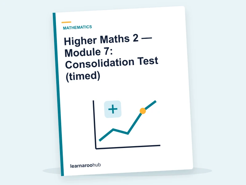 Higher Maths 2 — Module 7: Consolidation Test (timed) — quiz cover