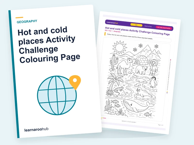 Hot and cold places Activity Challenge Colouring Page — colouring sheets cover