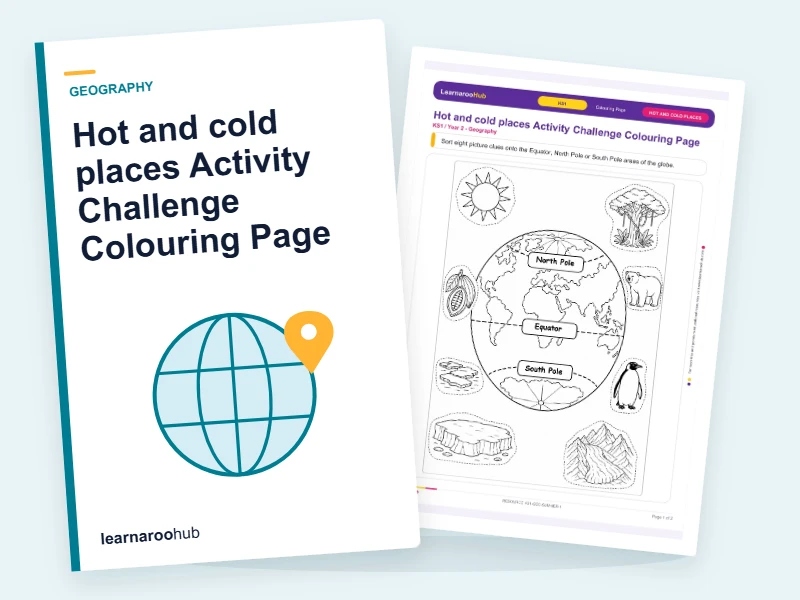 Hot and cold places Activity Challenge Colouring Page — colouring sheets cover