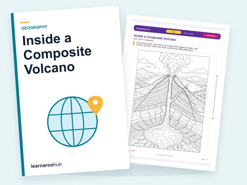 Inside a Composite Volcano — colouring sheets cover