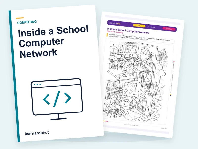 Inside a School Computer Network — colouring sheets cover