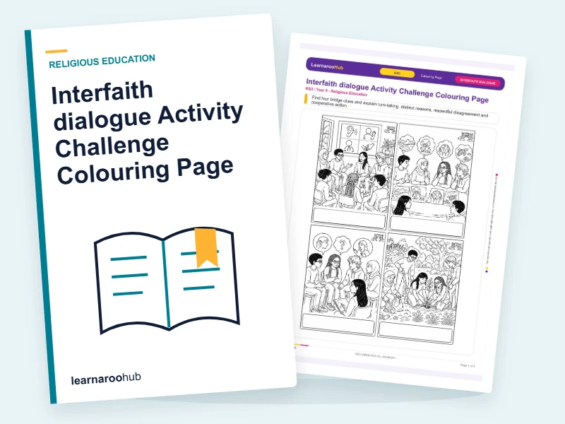 Interfaith dialogue Activity Challenge Colouring Page — colouring sheets cover