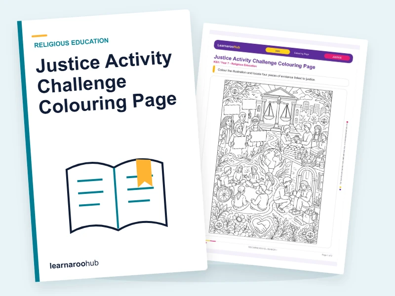 Justice Activity Challenge Colouring Page — colouring sheets cover