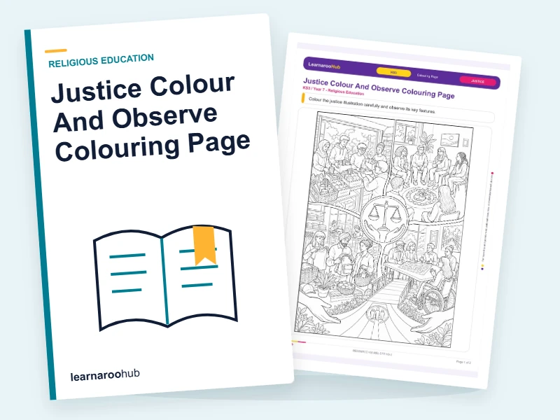 Justice Colour And Observe Colouring Page — colouring sheets cover