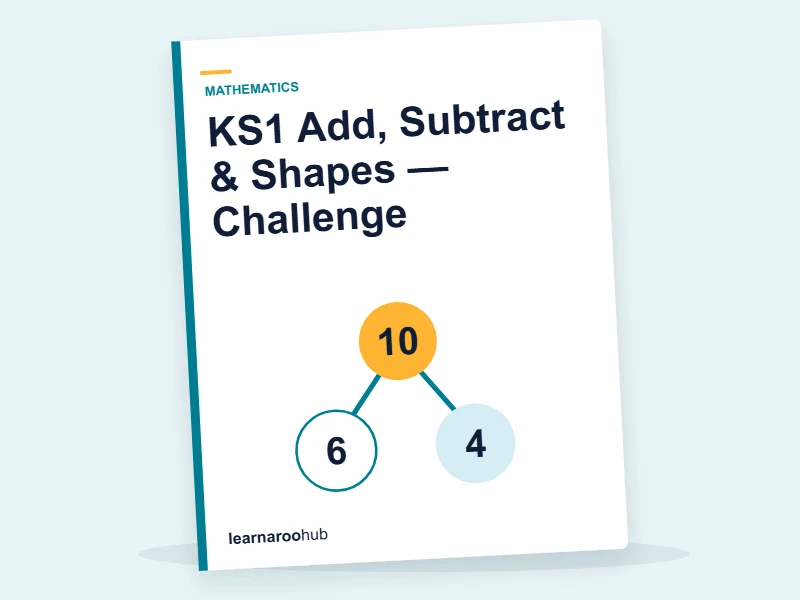KS1 Add, Subtract & Shapes — Challenge — quiz cover