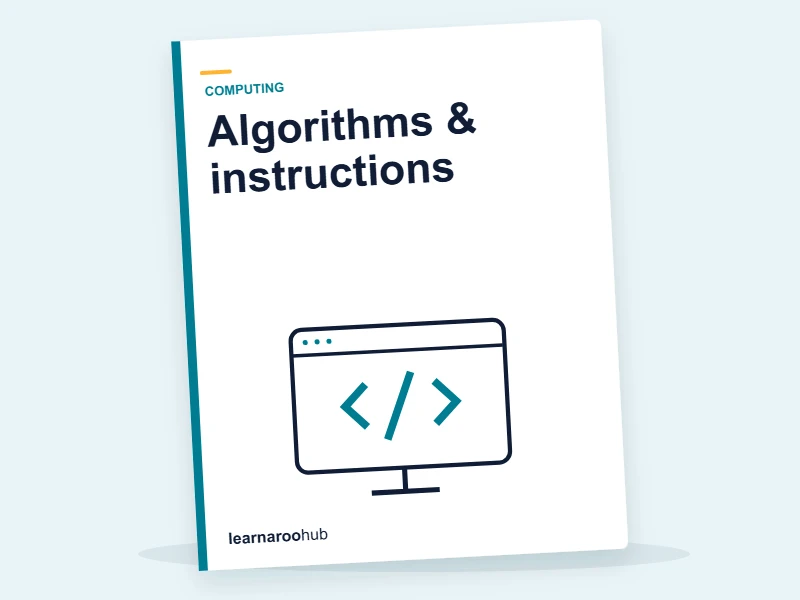 KS1 Computing — Module 2: Algorithms & instructions — e-learning module cover