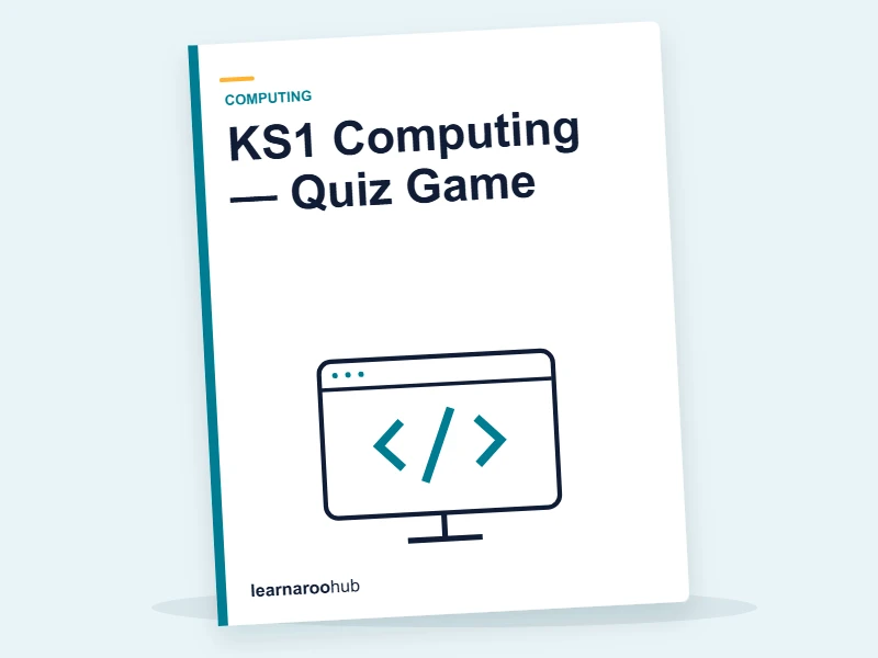 KS1 Computing — Quiz Game — quiz cover