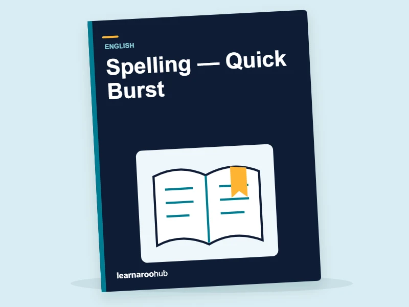 KS1 English: Spelling — Quick Burst — activity book cover