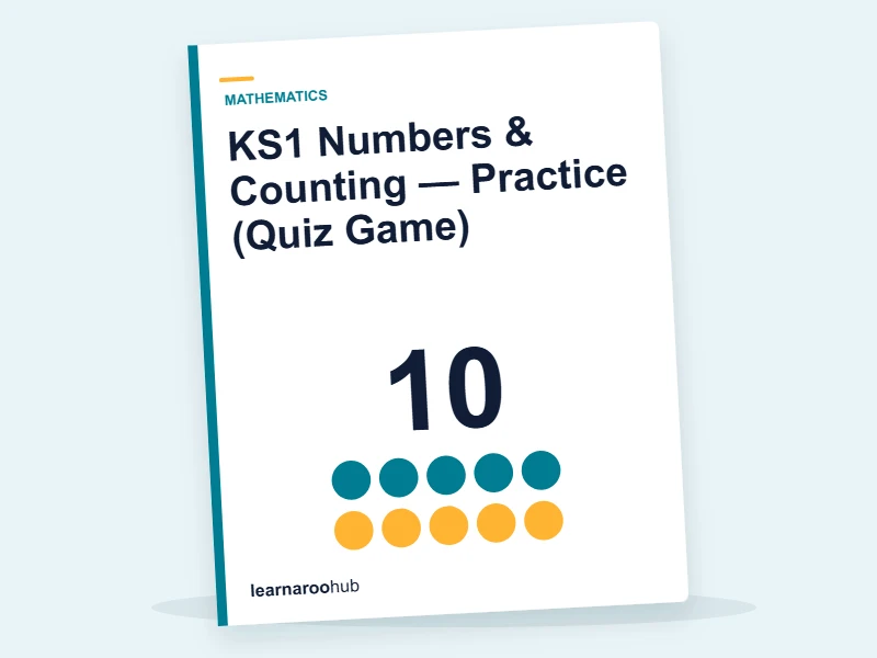 KS1 Numbers & Counting — Practice (Quiz Game) — quiz cover