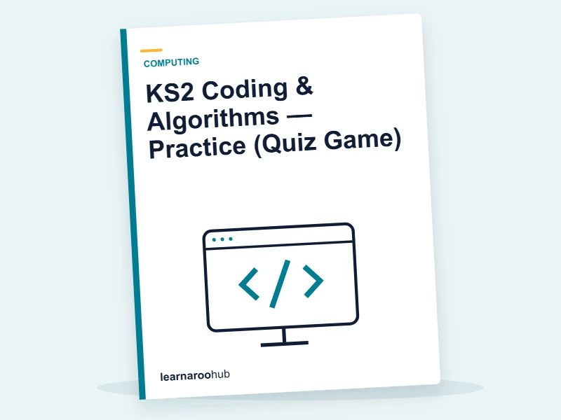 KS2 Coding & Algorithms — Practice (Quiz Game) — quiz cover