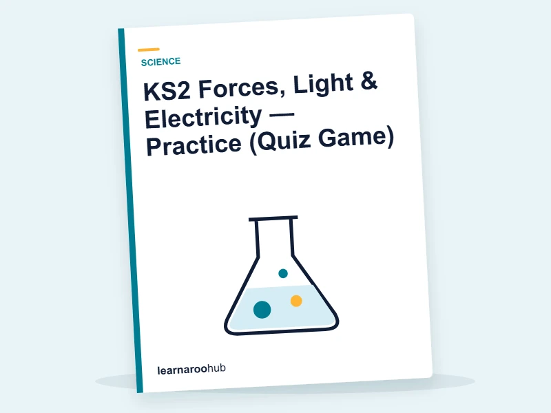 KS2 Forces, Light & Electricity — Practice (Quiz Game) — quiz cover