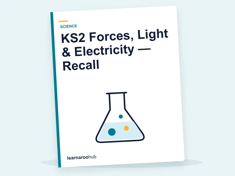 KS2 Forces, Light & Electricity — Recall — quiz cover