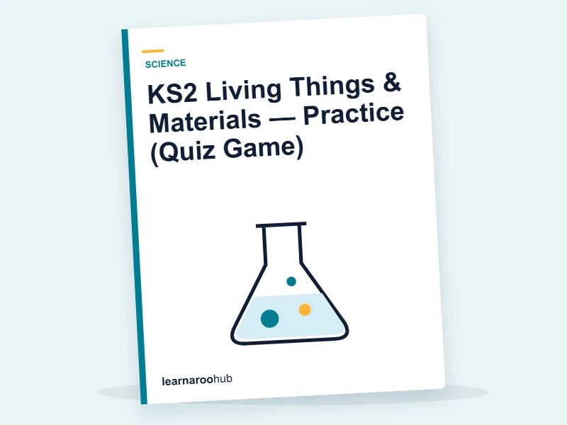 KS2 Living Things & Materials — Practice (Quiz Game) — quiz cover