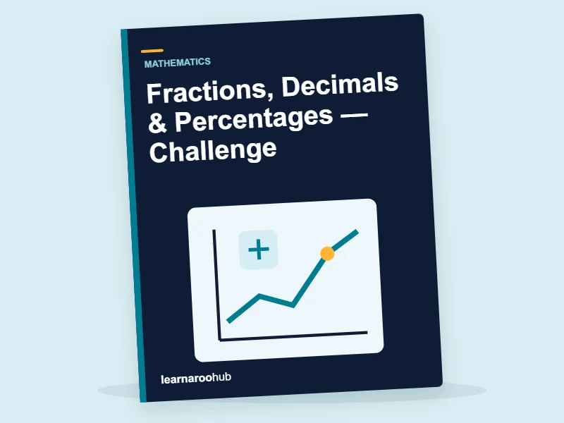 KS2 Mathematics: Fractions, Decimals & Percentages — Challenge — activity book cover
