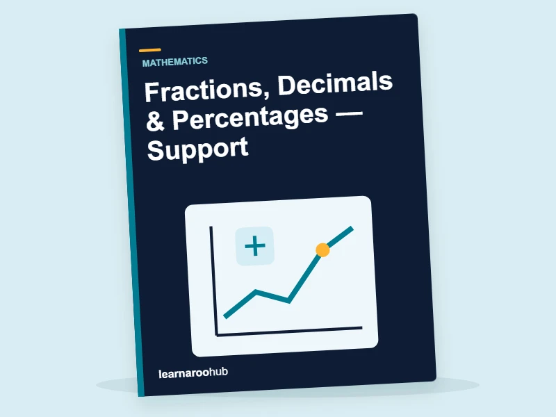 KS2 Mathematics: Fractions, Decimals & Percentages — Support — activity book cover