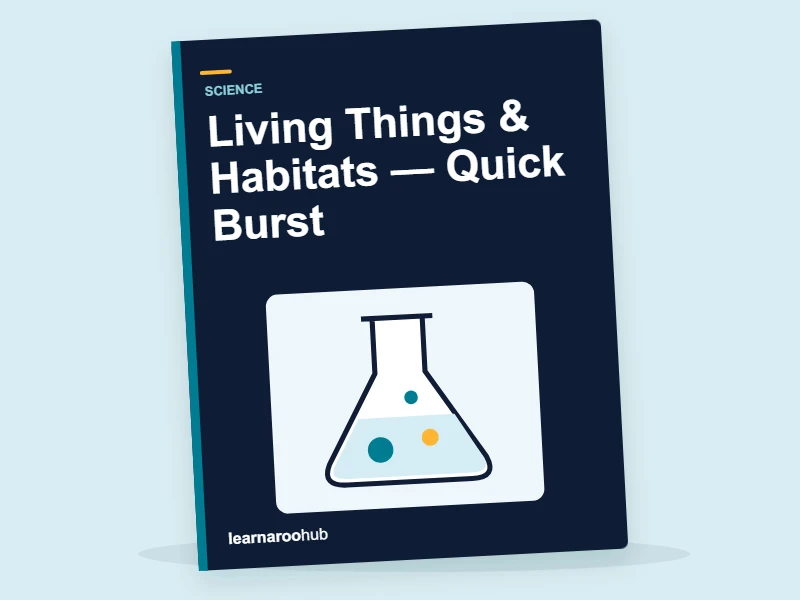 KS2 Science: Living Things & Habitats — Quick Burst — activity book cover