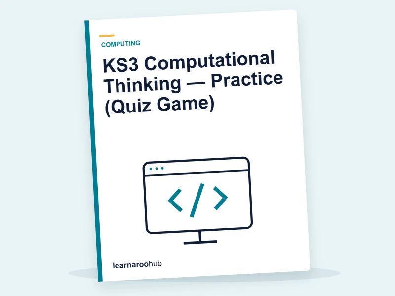 KS3 Computational Thinking — Practice (Quiz Game) — quiz cover