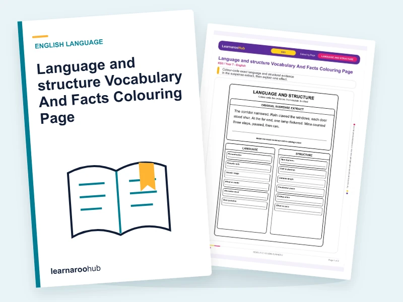 Language and structure Vocabulary And Facts Colouring Page — colouring sheets cover