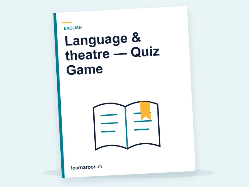 Language & theatre — Quiz Game — quiz cover
