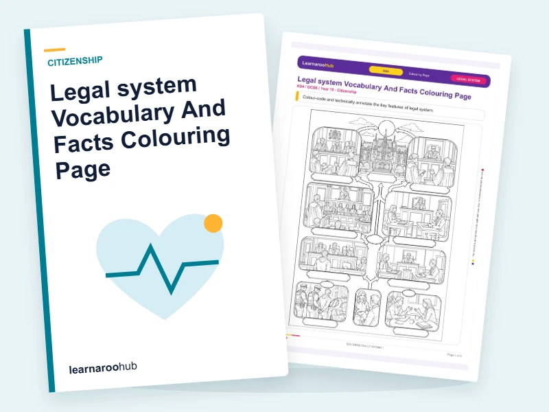Legal system Vocabulary And Facts Colouring Page — colouring sheets cover